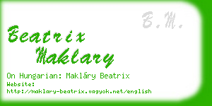 beatrix maklary business card
